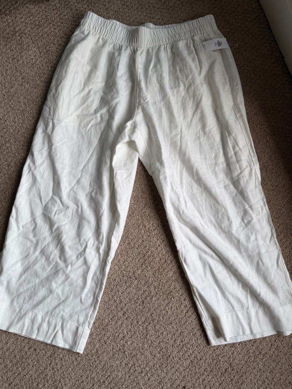 Old Navy White Cropped Wide-Leg Pants